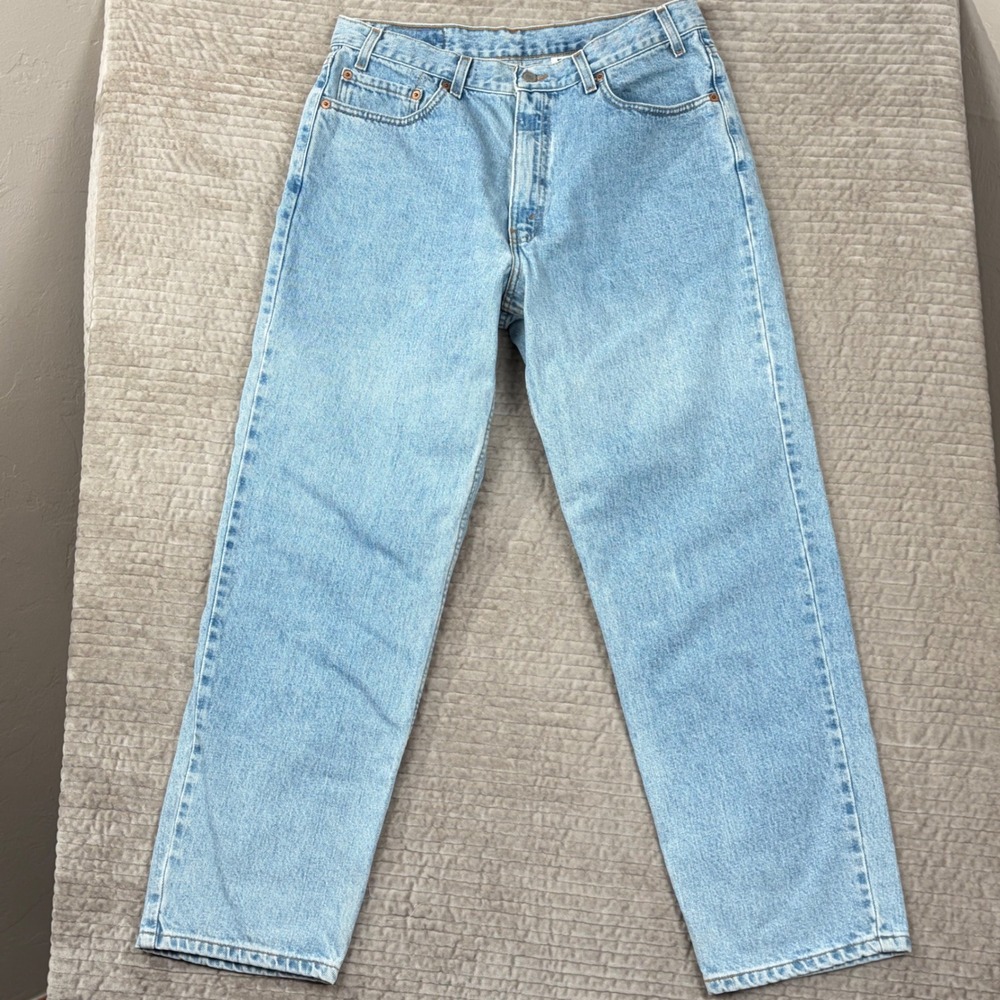 Vintage 90s Levis 550 Relaxed Fit Light Wash Tapered Leg Jeans Mens 36x30